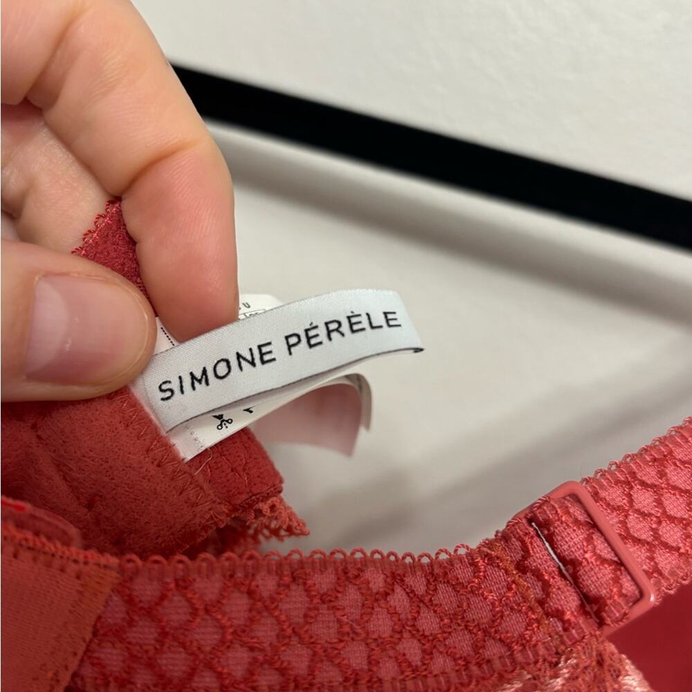 NEW Simone Perele Caresse Spacer 3D Plunge Bra in Light Red - Size 32F - Picture 6 of 8